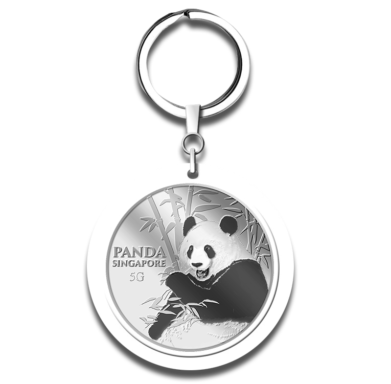 5g Giant Panda (Series 3) Silver Medallion Keychain