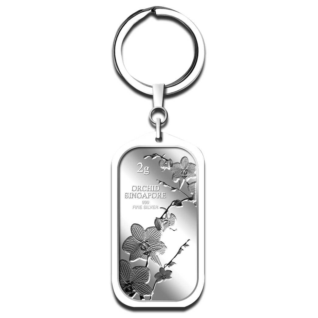 2g SG Orchid (Series 1) Silver Bar Keychain