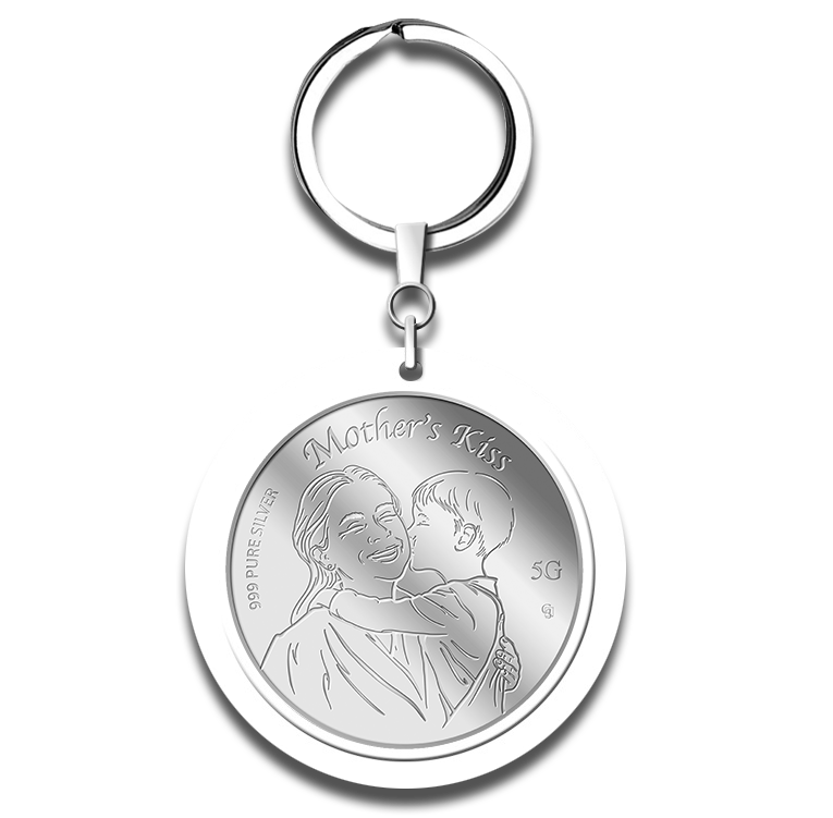 5g 2023 Mother’s Kiss Silver Medallion Keychain