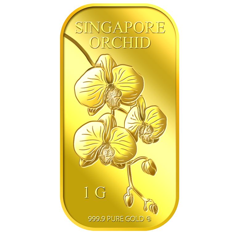 1g SG Orchid (Series 3) Gold Bar